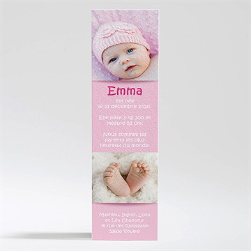 Faire-part naissance marque page photo vintage