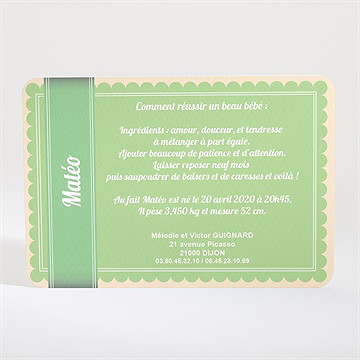 Faire-part naissance faire-part naissance - Dos du faire-part