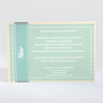 Faire-part naissance faire-part naissance - Dos du faire-part