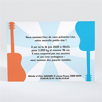 Faire-part naissance faire-part naissance - Dos du faire-part