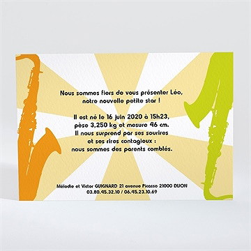 Faire-part naissance faire-part naissance - Dos du faire-part