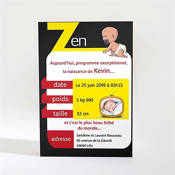 Faire-part naissance parodie magazine humoristique - Dos du faire-part