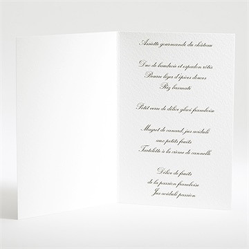 Menu mariage sur la plage - Intérieur du menu