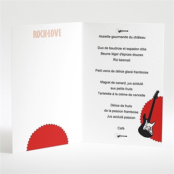 Menu mariage rock and love - intérieur du menu