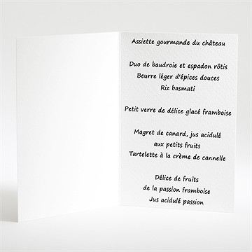 Menu mariage humour et originalité - Intérieur du menu