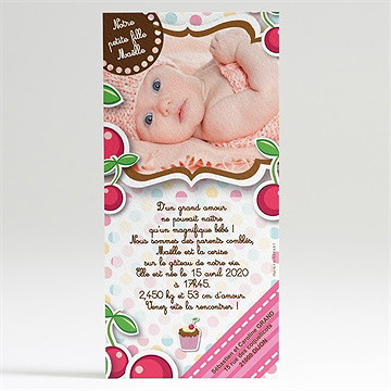 Faire-part naissance ma jolie sucrerie - Verso du faire-part