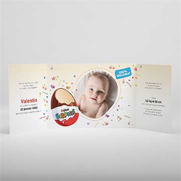 Faire-part naissance petit oeuf surprise - Intérieur du faire-part