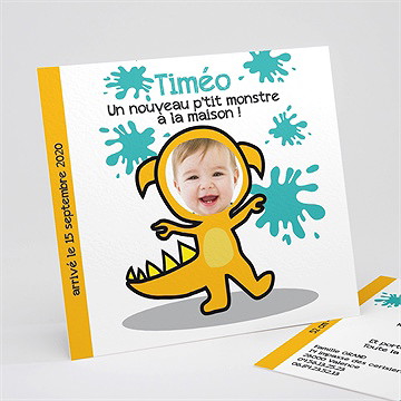Faire-part naissance notre petit monstre