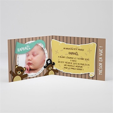 Faire-part naissance trésor de moussaillon - Intérieur du faire-part