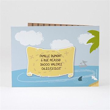 Faire-part naissance trésor de moussaillon - Dos du faire-part