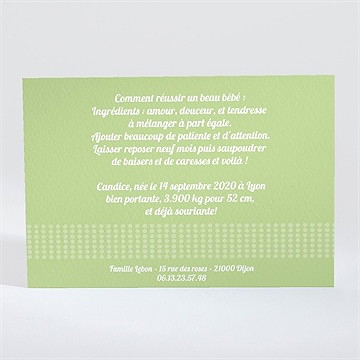 Faire-part naissance faire-part naissance - Dos du faire-part