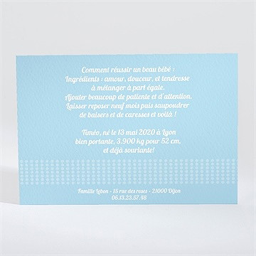 Faire-part naissance jolie photo original naissance - Dos du faire-part