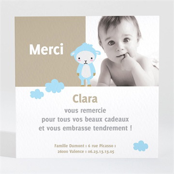 Remerciement naissance mouton peluche photo