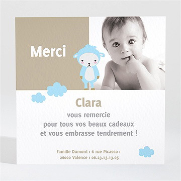 Remerciement naissance mouton peluche photo