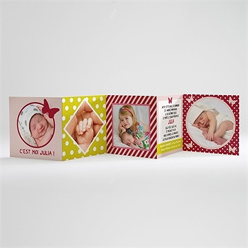 Faire-part naissance cadre papillon - Intérieur du faire-part