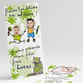Faire-part naissance on présente notre petit frère
