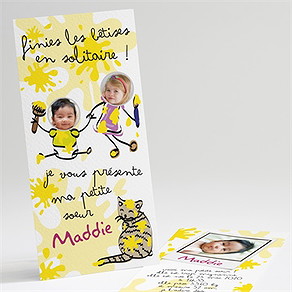 Faire-part naissance finies les bêtises solitaires!