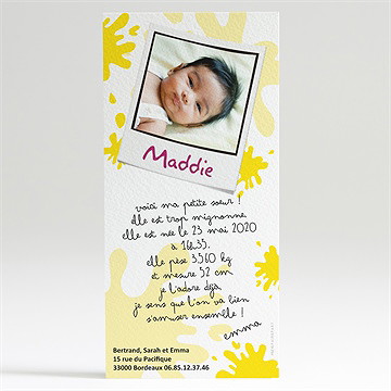 Faire-part naissance finies les bêtises solitaires! - Dos du faire-part