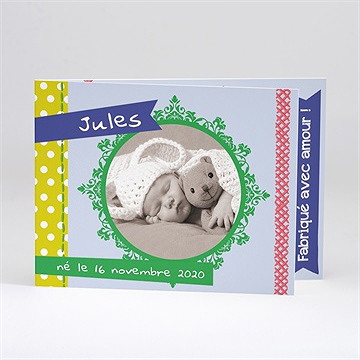 Faire-part naissance tout en couleurs