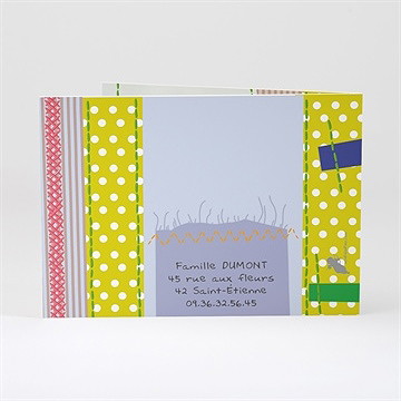 Faire-part naissance tout en couleurs - Dos du faire-part