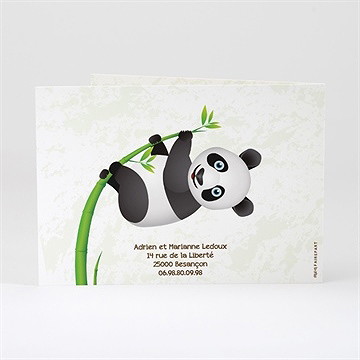 Faire-part naissance faire part panda photo - Dos du faire-part