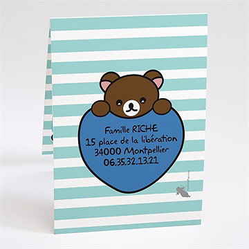 Faire-part naissance 100% coeur - Dos du faire-part