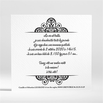 Faire-part naissance mosaique de photos - Verso du faire-part