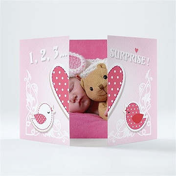 Faire-part naissance annonce avec un gros coeur !