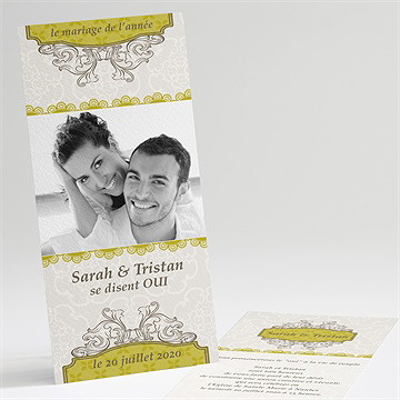 Faire-part mariage jaune poussin