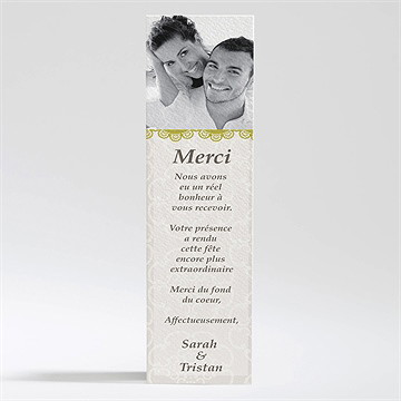 Remerciement mariage jaune poussin