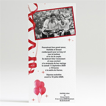 Faire-part mariage en action - Dos du faire-part