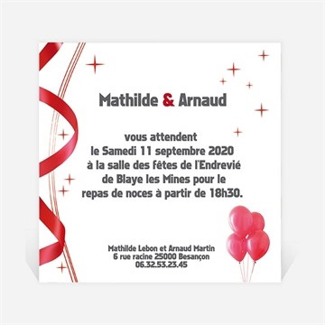 Carton d'invitation mariage en action