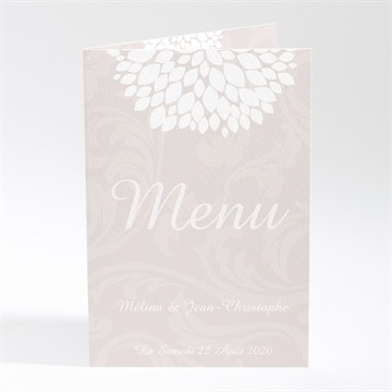 Menu mariage oui avec prénoms mariés