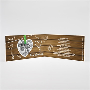 Faire-part mariage romantique et sympa - Intérieur du faire-part