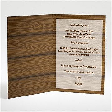 Menu mariage romantique et sympa - intérieur du menu