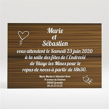 Carton d'invitation mariage romantique et sympa
