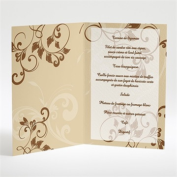 Menu mariage nos anges - Intérieur du menu