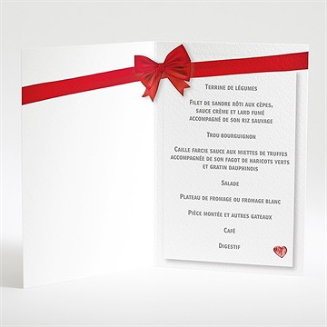 Menu mariage love actually - Intérieur du menu