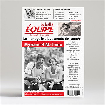 Faire-part mariage la belle equipe