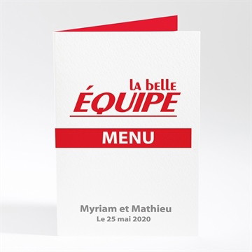 Menu mariage la belle equipe