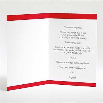 Menu mariage la belle equipe - Intérieur du menu