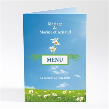 Menu mariage notre mariage est dans le pré
