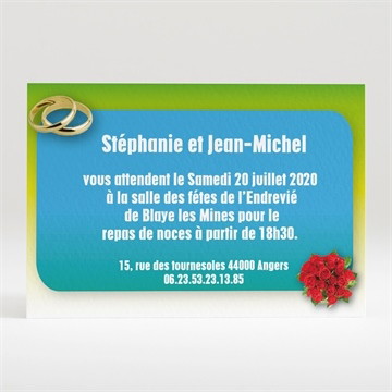 Carton d'invitation mariage scènes de mariage originales