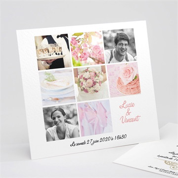 Faire-part mariage carte multi photo mariage