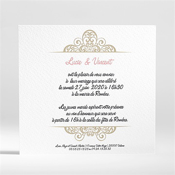 Faire-part mariage carte multi photo mariage - Dos du faire-part
