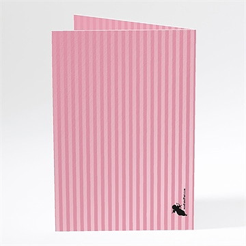 Menu mariage carte baroque rose - Dos du menu