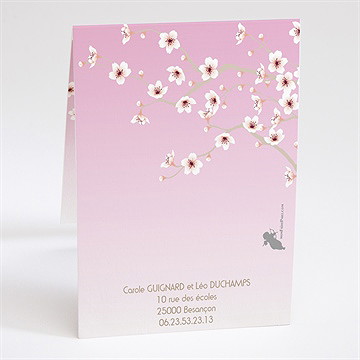 Faire-part mariage jolie carte invitation mariage - Dos du faire-part