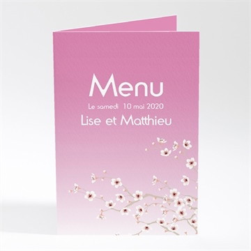 Menu mariage jolie carte invitation mariage