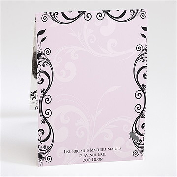 Faire-part mariage joli médaillon vintage - Dos du faire-part