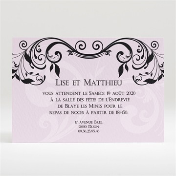 Carton d'invitation mariage joli médaillon vintage